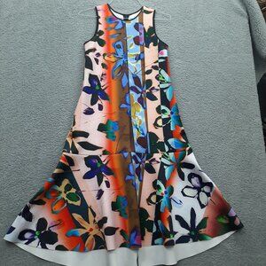 Clover Canyon XS Sleeveless Floral Print Midi Dress Multicolor Polyurathane Blen